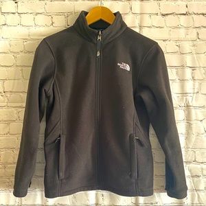 Girls North Face Black Zip Up Jacket